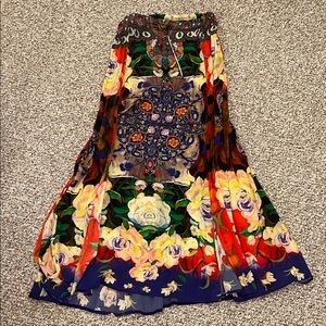 Shahida Floral Multicolor Silk Women's Skirt